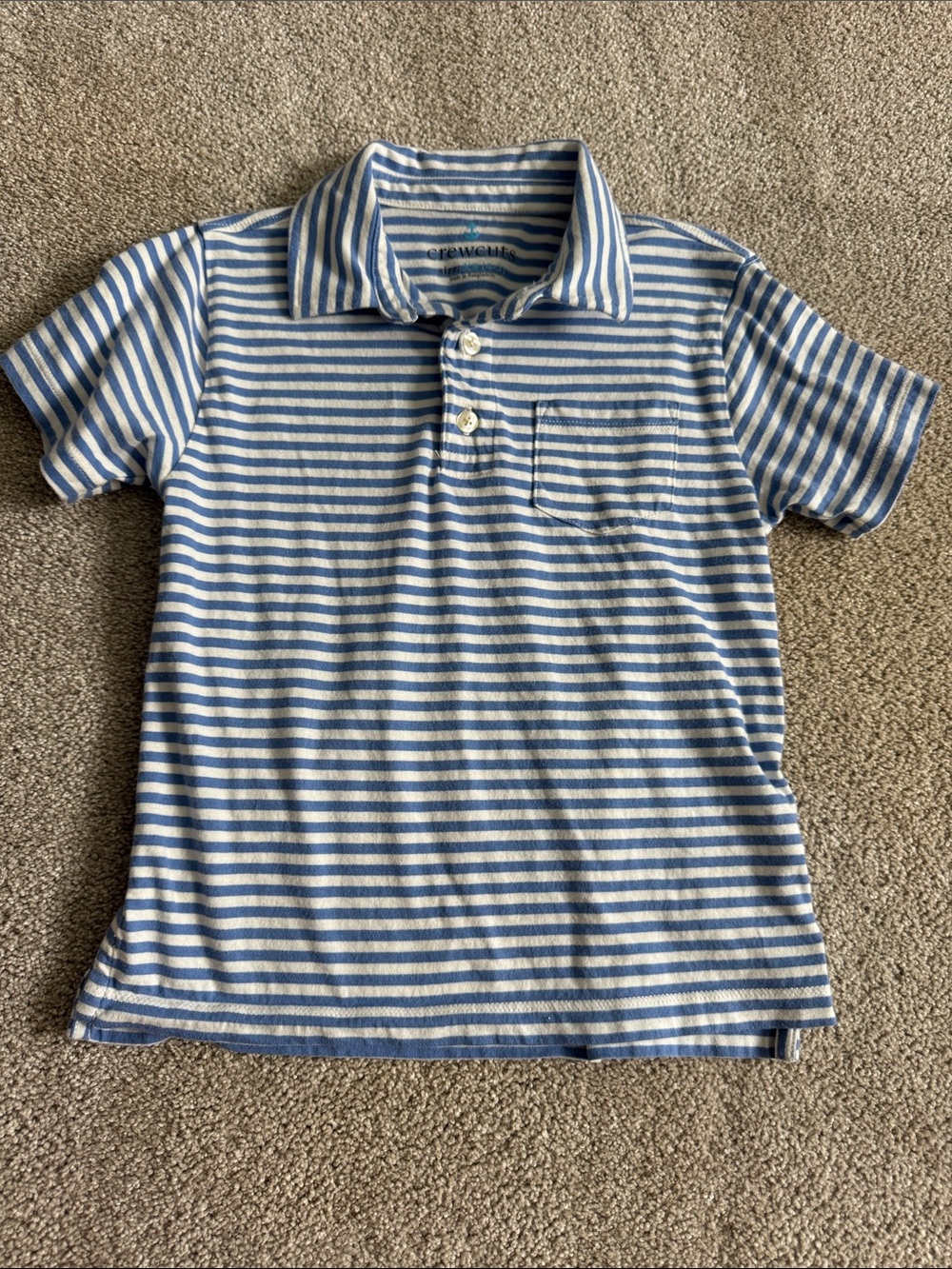 Crewcuts Light Blue & White Striped Polo Shirt